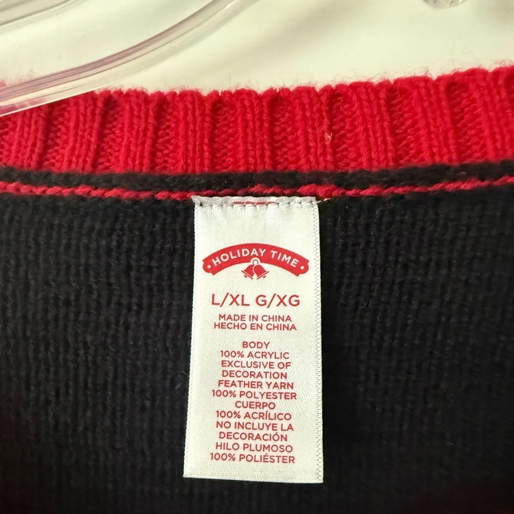 Holiday Time Red and Black Sweater